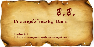 Breznyánszky Bars névjegykártya